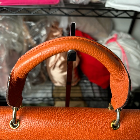 Designer Handbag MCM Two-way Handbag Crossbody Tangerine, Leather Bag - Picture 7 of 16